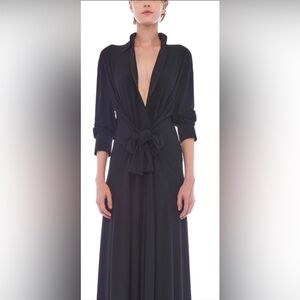 Norma Kamali NWT tie-front maxi shirt dress, Large.